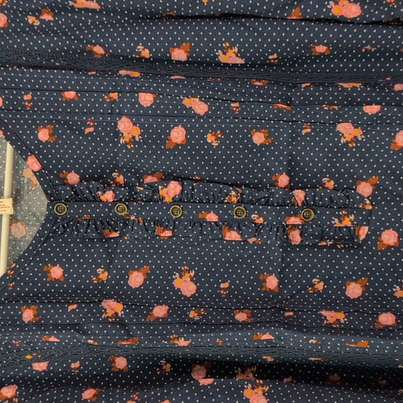 Matilda Jane Floral Dot Dream a Little Dream Button-Front Blouse Top - Picture 4 of 6